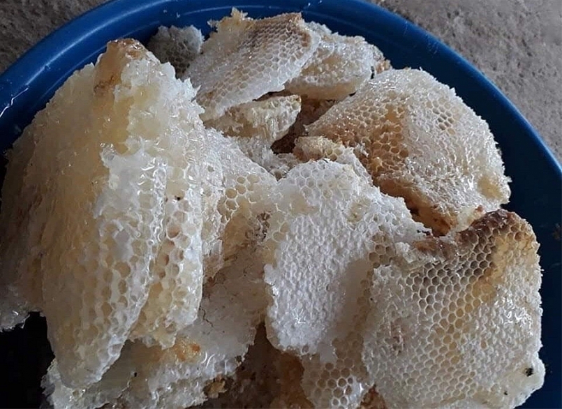 Mật ong rừng màu trắng ngà chỉ có duy nhất 1 tháng trong năm, là một trong những đặc sản của vùng núi Mù Cang Chải