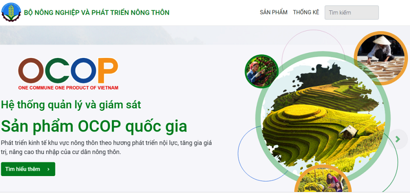 Phần mềm Hệ thống quản lý và giám sát sản phẩm OCOP quốc gia