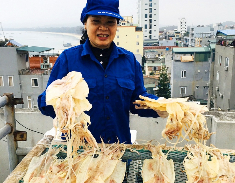 Nhắc tới mực ống Cô Tô, chắc hẳn người dân, thực khách sành ăn sẽ nhớ ngay tới mực khô, mực một nắng Cô Tô có tiếng