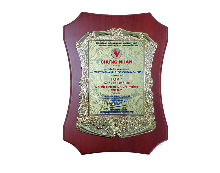 Ống nhựa Ströman đạt danh hiệu TOP 1 Hàng Việt Nam được người tiêu dùng yêu thích năm 2020 (Ảnh tác giả)