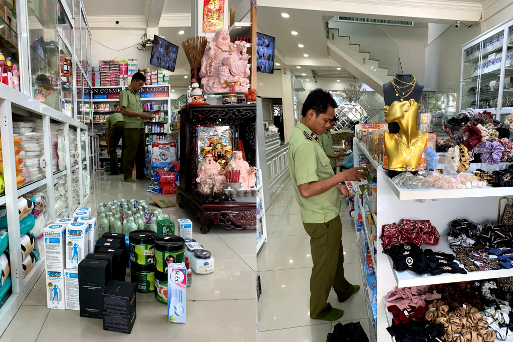 QLTT Đồng Tháp phát hiện mỹ phẩm nhập lậu kinh doanh qua mạng xã hội (ảnh QLTT)