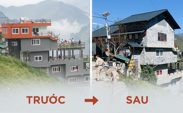 Công trình Mã Pì Lèng Panorama trước và sau khi cải tạo. Ảnh: NLĐ. Công trình Mã Pì Lèng Panorama trước và sau khi cải tạo. Ảnh: NLĐ.