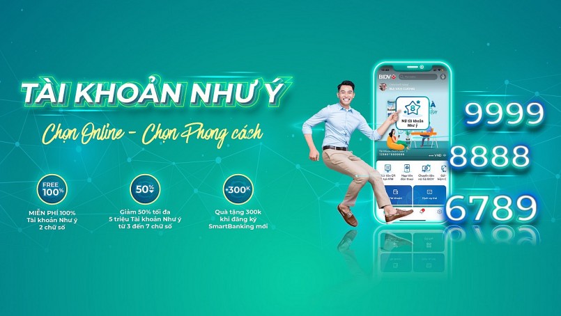BIDV miễn phí hoàn toàn các tài khoản Như ý chọn 2 chữ số.