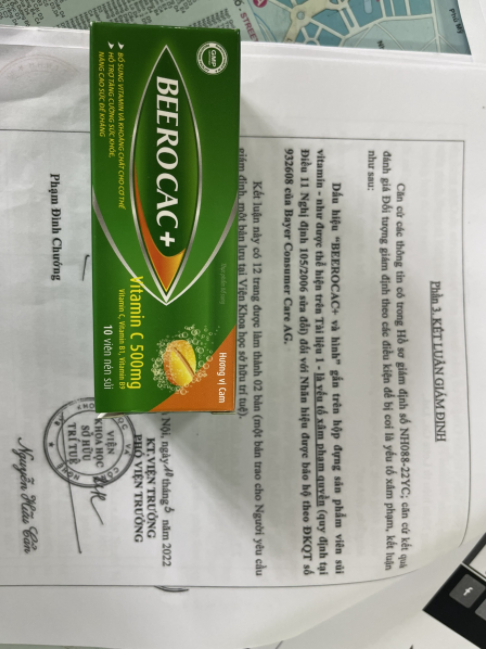 Kết luận giám định đối với những hộp Vitamin BEEROCAC+. Kết luận giám định đối với những hộp Vitamin BEEROCAC+.
