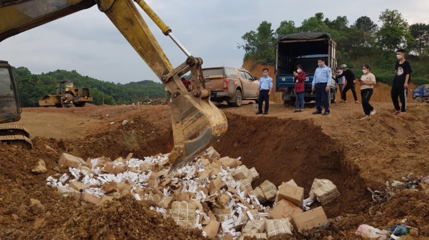 Lạng Sơn: Tiêu hủy 10.500 đơn vị sản phẩm nhập lậu
