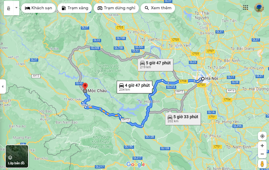 Từ Hà Nội đi Mộc Châu nên di chuyển bằng phương tiện gì? Từ Hà Nội đi Mộc Châu nên di chuyển bằng phương tiện gì?