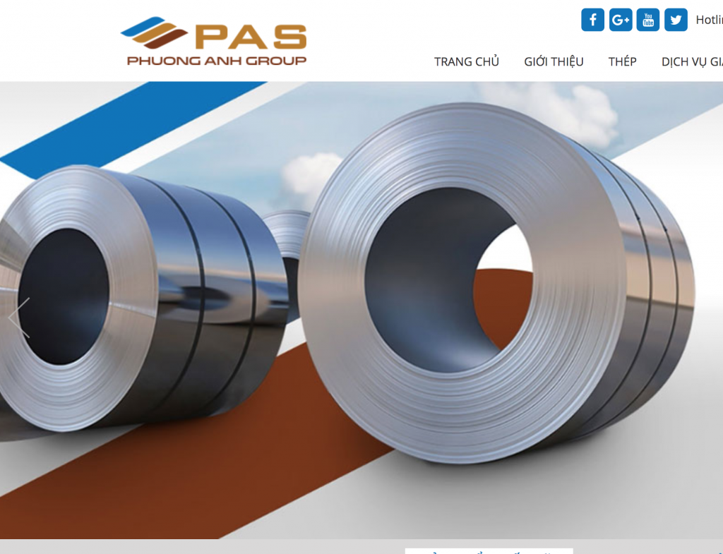 Công Ty Cổ Phần Quốc Tế Phương Anh (Ảnh chụp từ màn hình trang chủ)