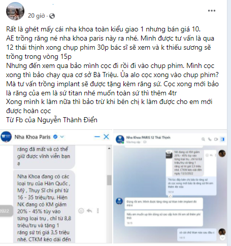 Nha khoa Paris: Khách hàng ngao ngán với những lời quảng cáo 'có cánh'
