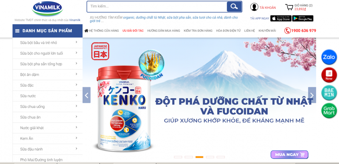 Hướng dẫn sử dụng ứng dụng mua sữa Vinamilk, ship tận giường còn được giảm giá kịch sàn