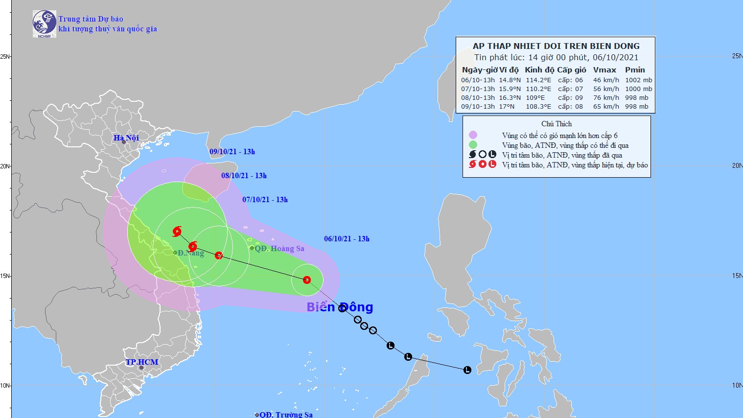 Tin áp thấp nhiệt đới trên Biển Đông cập nhật vào 14h ngày 06/10 Tin áp thấp nhiệt đới trên Biển Đông cập nhật vào 14h ngày 06/10