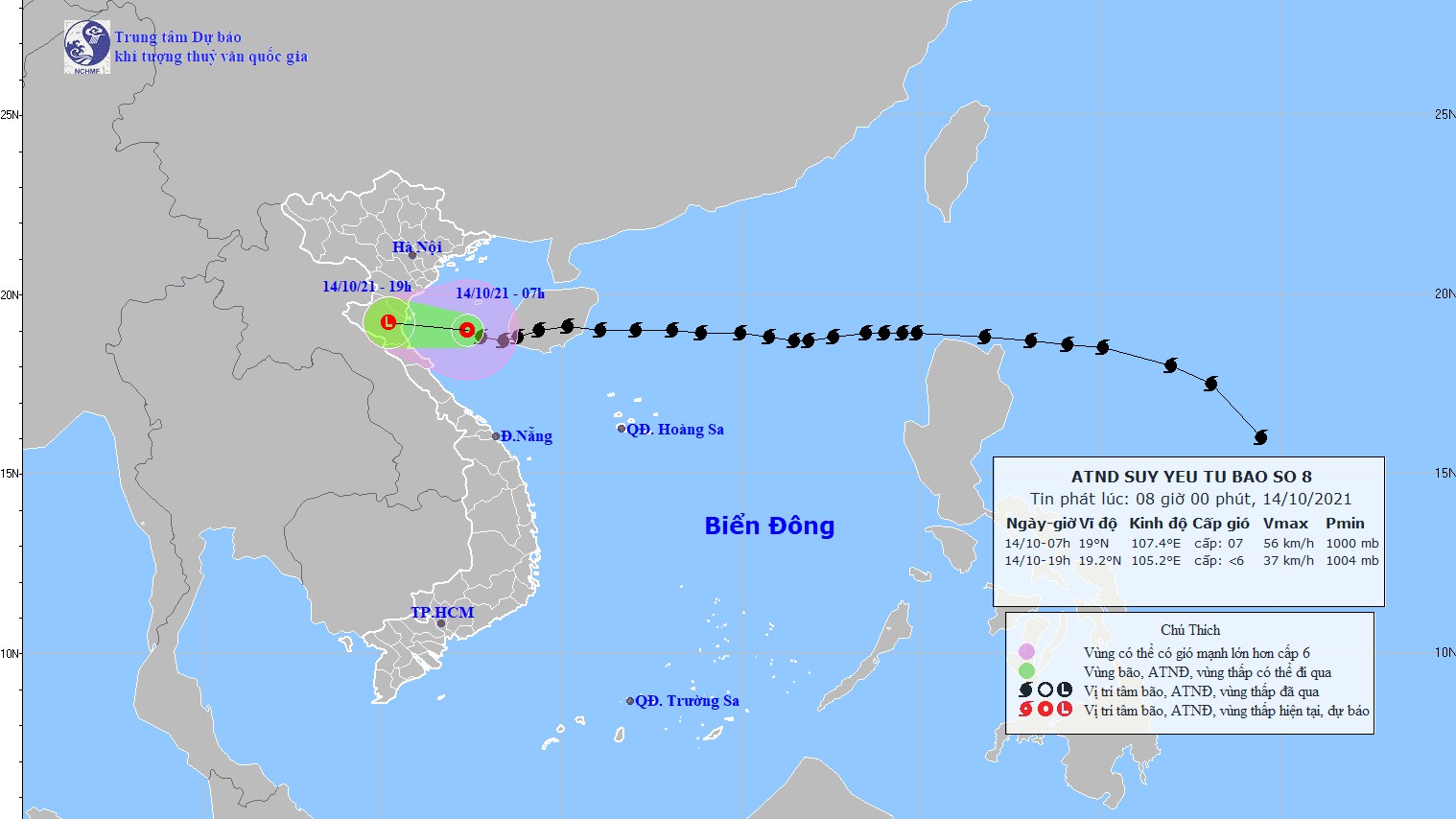 Bão số 8 suy yếu thành áp thấp nhiệt đới Bão số 8 suy yếu thành áp thấp nhiệt đới