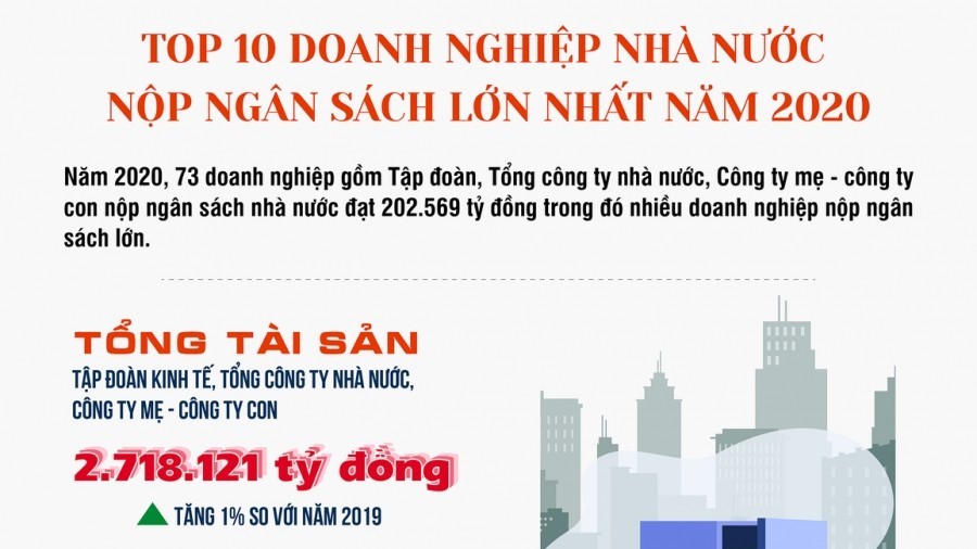 Top 10 doanh nghiệp nhà nước nộp ngân sách lớn nhất năm 2020