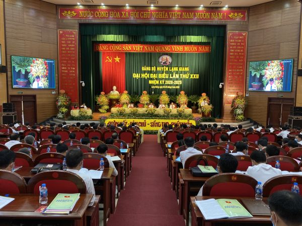 Huyện Lạng Giang: Bế mạc Đại hội đại biểu Đảng bộ huyện lần thứ XXII, nhiệm kỳ 2020-2025