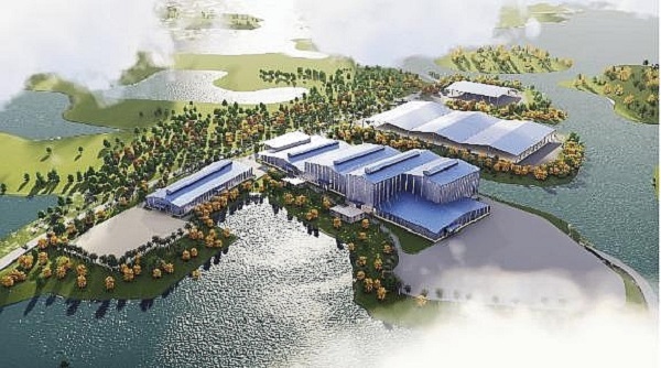 Phối cảnh nh&agrave; m&aacute;y chế biến đ&aacute; v&ocirc;i trắng Vũ Gia