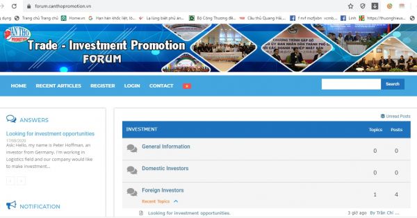 Cần Thơ: Chính thức mở Diễn đàn Xúc tiến đầu tư - thương mại Cần Thơ: Chính thức mở Diễn đàn Xúc tiến đầu tư - thương mại