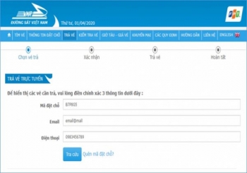 Tổng công ty Đường sắt mở hệ thống trả vé tàu online