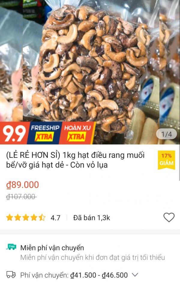 Xuất hiện hạt điều giá rẻ mạo danh thương hiệu Hạt điều Bình Phước