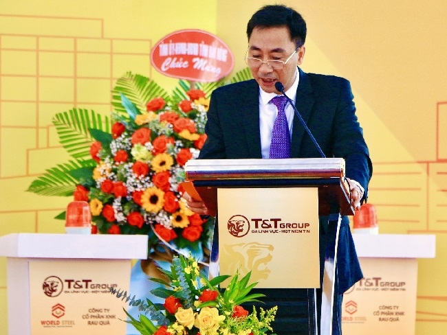 Ông Nguyễn Anh Tuấn - Phó TGĐ Tập đoàn T&T Group phát biểu tại lễ khởi công dự án TTTM Đắk Mil