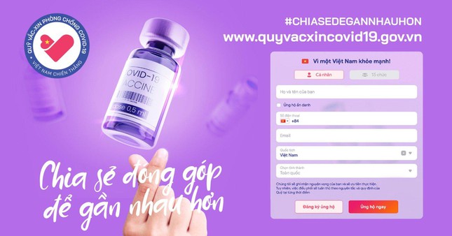 Đồng l&ograve;ng c&ugrave;ng ủng hộ quỹ vaccine qua website ch&iacute;nh thức ảnh 3